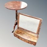 A Georgian mahogany swing dressing table mirror fitted with three drawers together with a pedestal