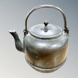 An 18th century Japanese bronze teapot, height 12cm including handle.