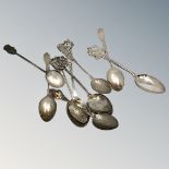 A collection of silver spoons, Edinburgh, Cleethorpes, Liverpool, Inverness etc.
