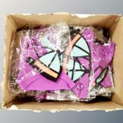 A box of approximately 50 neoprene bikinis (new)