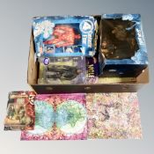 A box of four action figures - Neca Real toys, Friday 13th boxed set, Marvel Comics Fantastic Four,