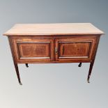 A late Victorian inlaid mahogany wash stand