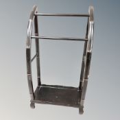 A black lacquered stick stand