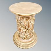 An impressive circular gilt plant pedestal, height 75 cm,