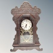 A 19th century American clock case with contemporary movement