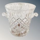 A crystal twin handled champagne bucket,