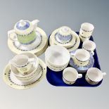 Forty-two pieces of Royal Doulton Carmina tea and dinner ware