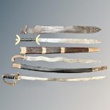 Three replica swords in scabbards (3)