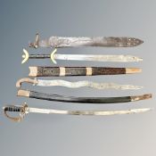 Three replica swords in scabbards (3)