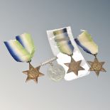 Three WWII Atlantic Stars with ribbons,