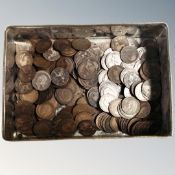 A vintage tin containing George V and George VI pennies