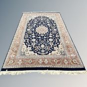 A Keshan carpet, Central Iran, on blue ground,