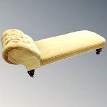 A late Victorian chaise longue in golden dralon