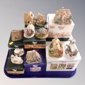 A tray of eleven Lilliput Lane ornaments, boxed.