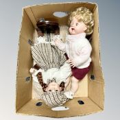 A box of mid century plastic doll,