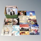 A box of vinyl records - Ozzy Osbourne, Roxy Music, Iron Maiden, Rush,