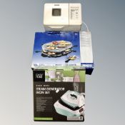 A Princes table BBQ in box together with an Easihome 2300w steam iron, boxed,
