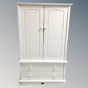 A Boori Country Collection white double door child's wardrobe fitted with two drawers