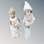 Two Lladro figures - Valencia Girl with Oranges 4841 and Girl with Rooster 4677