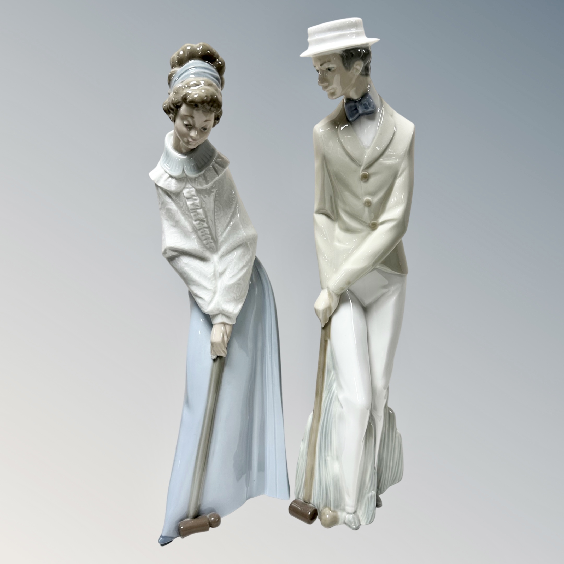 Two Nao figures of Croquet players