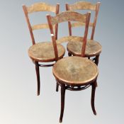 A set of three bentwood kitchen chairs