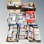 A pallet of ten boxes of dvds and cds