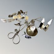 Assorted silver jewellery, earrings, cuff links,