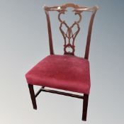 A mahogany Chippendale style dining chair