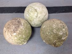 A pair of concrete pillar cap balls together with a further composite ball