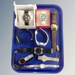 A tray of lady's and gent's watches, Juicy Couture, Kenneth Cole,