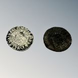 Two hammered silver pennies