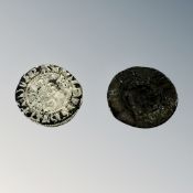 Two hammered silver pennies