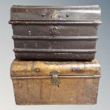 Two Victorian tin trunks