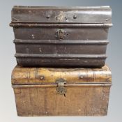 Two Victorian tin trunks