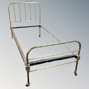A 19th century brass 3' bed frame