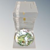 A set of six Wedgwood limited edition plates depicting panoramic views of the English countryside,