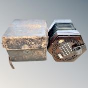 An early 20th century 24-button concertina, possibly by Lachenal & Co,