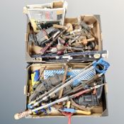 Two boxes of electrical tools, vintage hand tools,