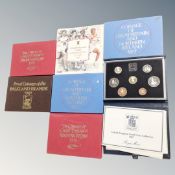 Six coins of Great Britain proof coin sets, 1973 x 2, 1977 x 2,