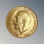 A George V gold full sovereign 1913