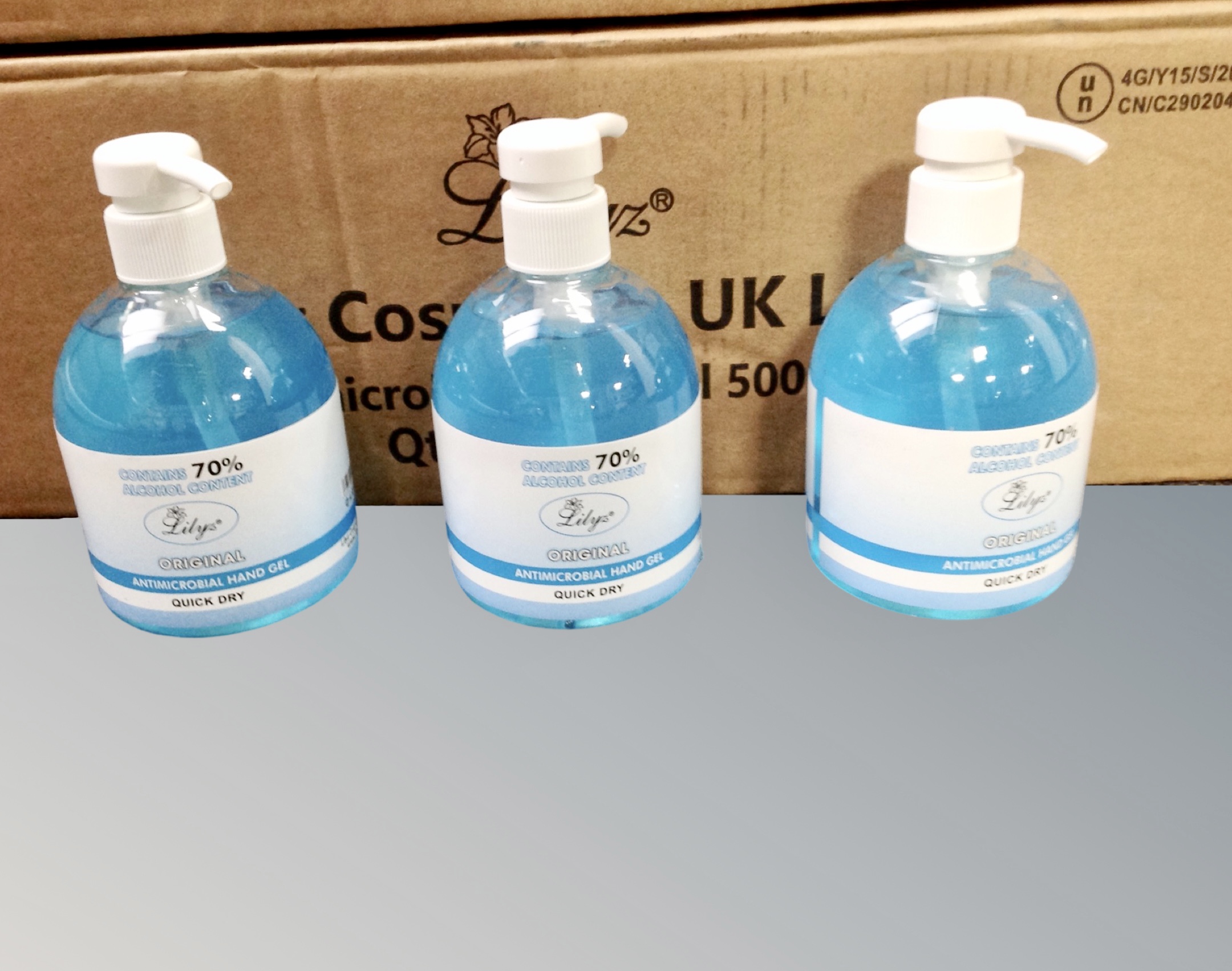 Sixty-eight bottles of Lilyz Antimicrobial hand gel 500ml (3 boxes) - Image 2 of 2