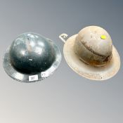 Two WWI tin helmets