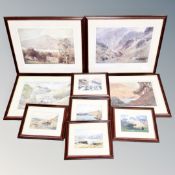Nine Heaton Cooper prints in frames and mounts