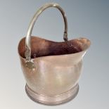A Victorian copper swing-handled coal bucket