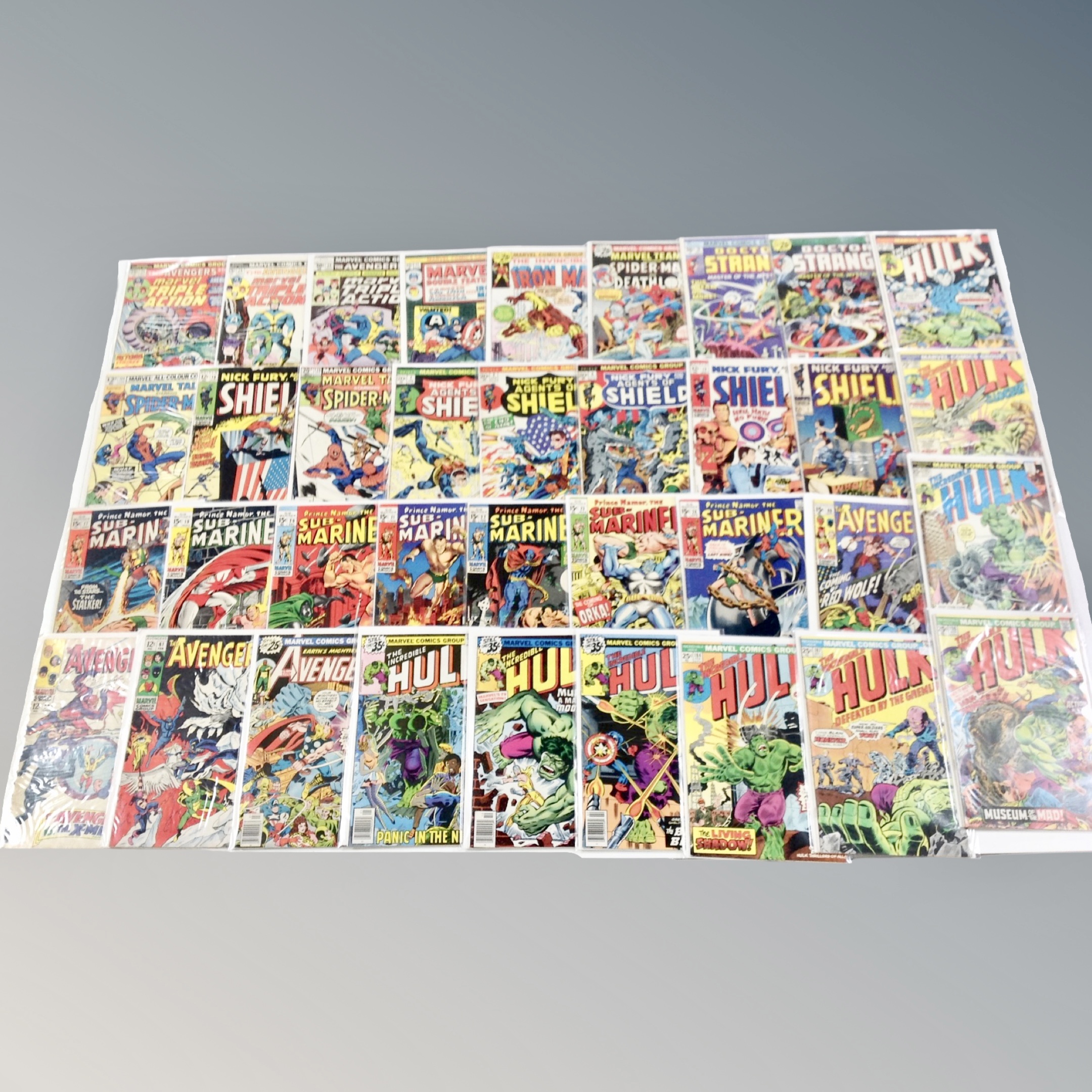 20th century Marvel comics including The Avengers, Doctor Strange, Double Feature and Team Ups,