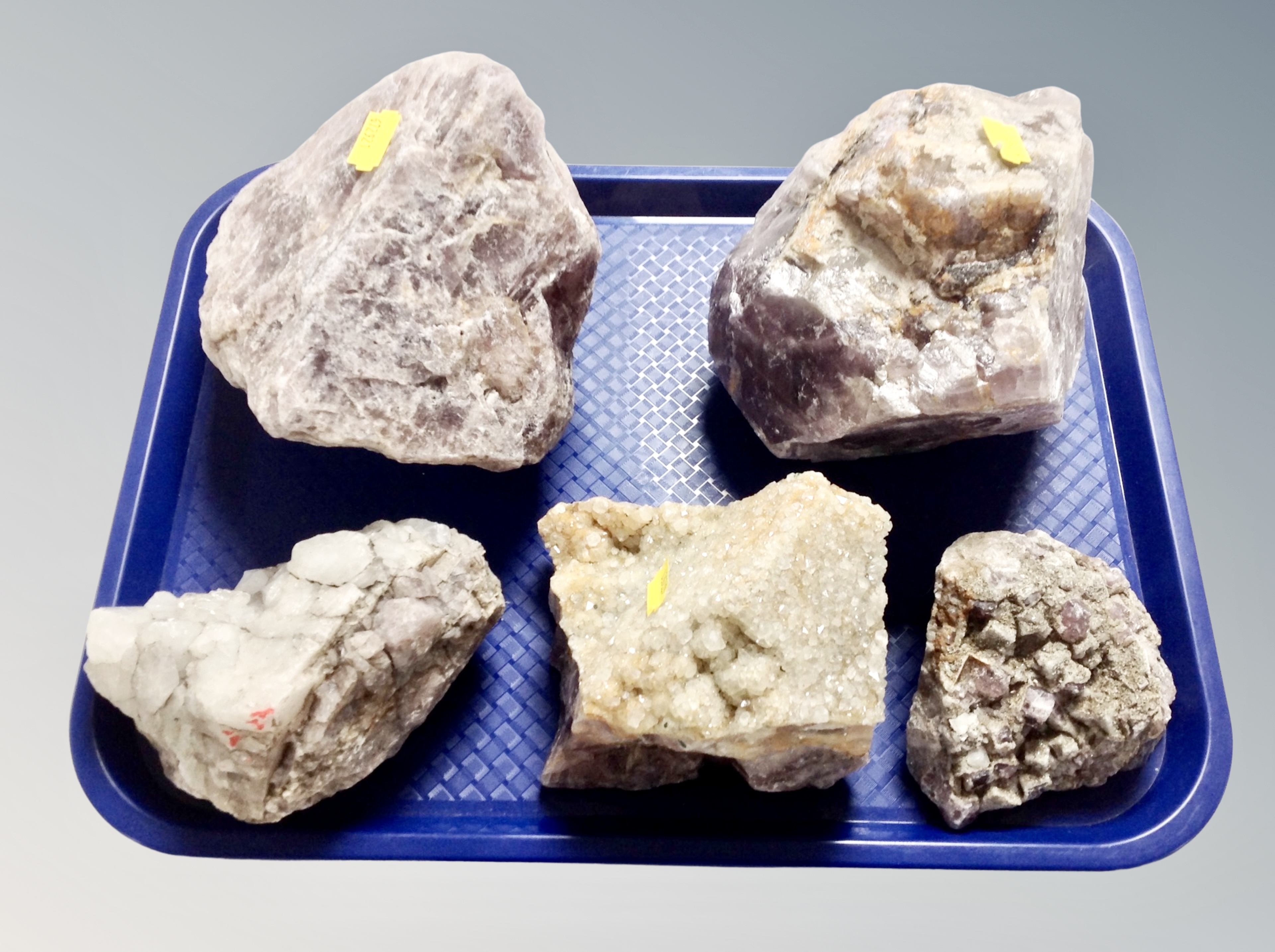 Five quartz rock samples