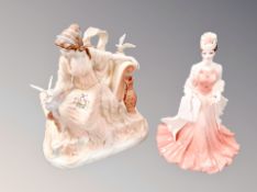 A Wedgwood The Classical Collection figure - Captivation together with a Coalport Ladies of Fashion