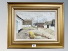 Joru Glob : White cottages, oil on canvas,