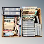 Two boxes of early 20th century and later books to include children's encyclopedia and bible,