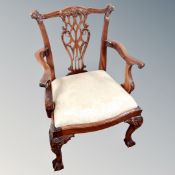 An Asian hardwood Chippendale style child's chair